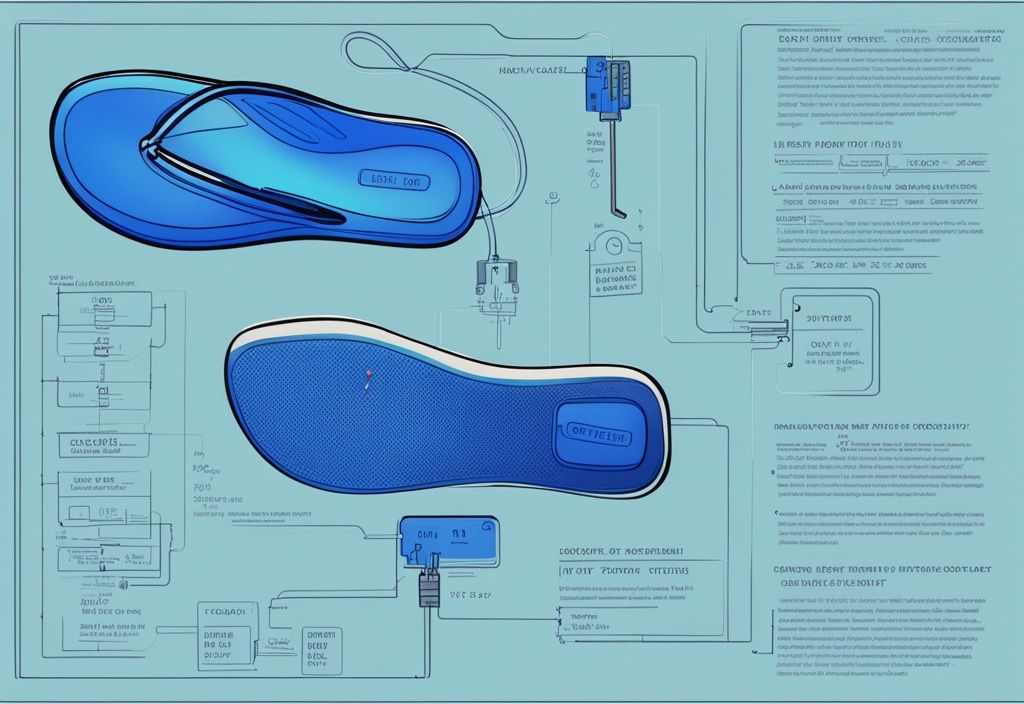 Moderne digitale Malerei mit blauem Farbschema, zeigt ein T-Flip-Flop-Schaltkreis, beleuchtet von kühlem, neonblauem Licht, mit beschrifteten Komponenten.